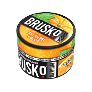 Бестабачная смесь BRUSKO - АПЕЛЬСИН С МЯТОЙ (MEDIUM) - 50 GR